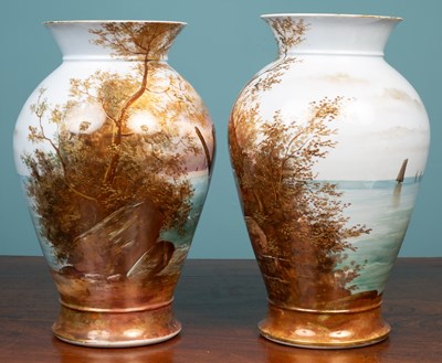 Lot 12 - A pair of late 19th century Limoges porcelain vases