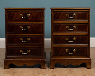 Lot 273 - A pair of Georgian-style mahogany bedside chests of drawers