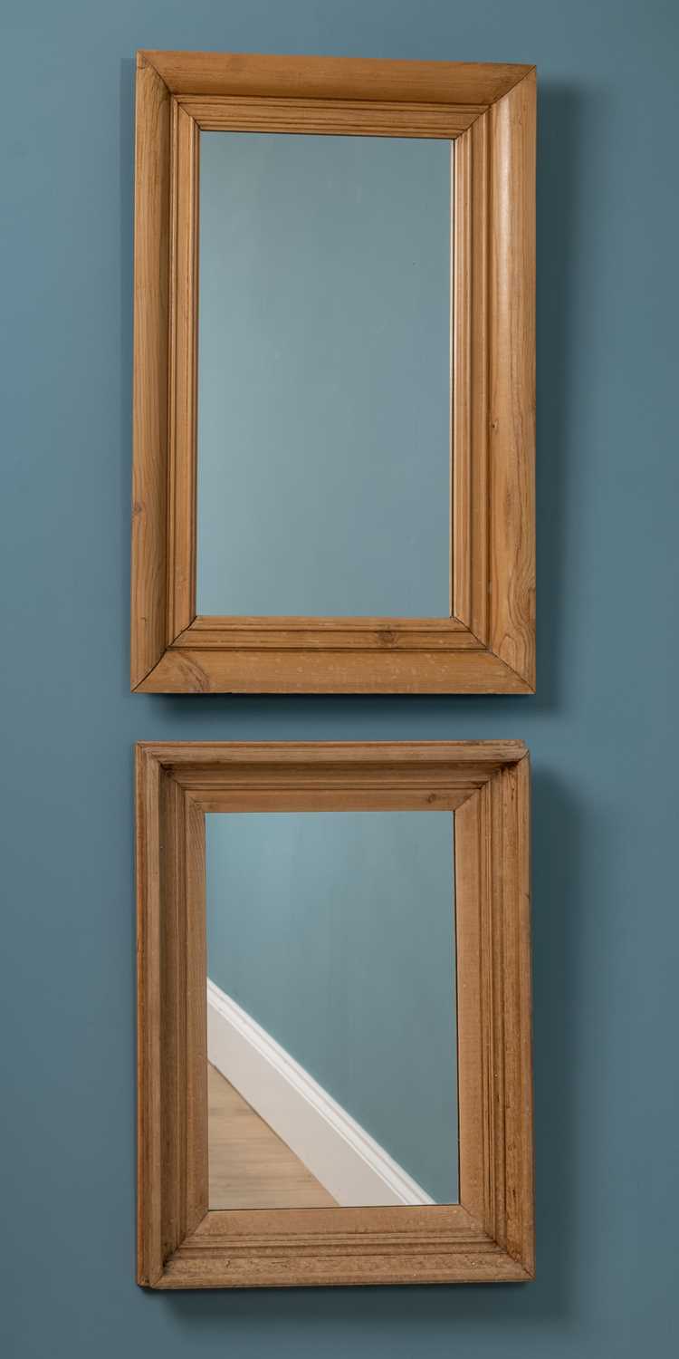 Lot 281 - Two pine framed rectangular wall mirrors