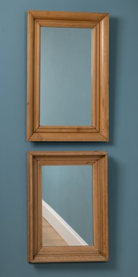 Lot 281 - Two pine framed rectangular wall mirrors