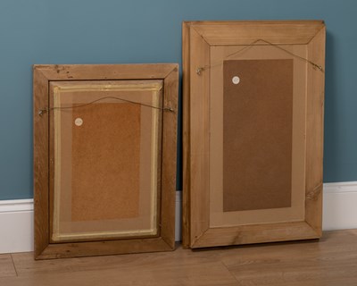 Lot 281 - Two pine framed rectangular wall mirrors