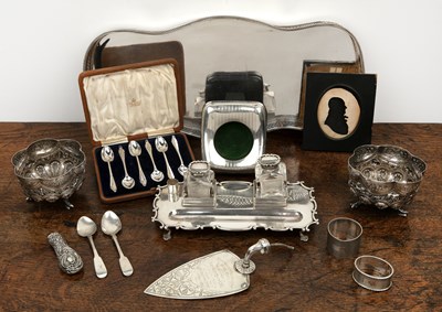 Lot 276 - Selection of silver and silver plate to...