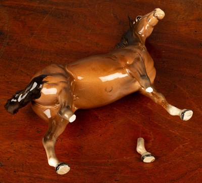 Lot 347 - A Royal Dux porcelain group modelled as two pointer dogs and sixteen further china animal figures