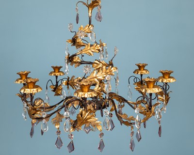 Lot 440 - A gilt metal chandelier