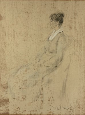 Lot 264 - Jacob Kramer (1892-1962) Portrait of a seated...