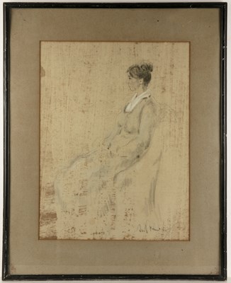 Lot 264 - Jacob Kramer (1892-1962) Portrait of a seated...