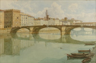 Lot 223 - Wilfred Thompson (19th century) The Arno River,...