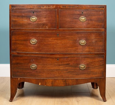 Lot 345 - A George III small sized bow fronted chest of drawers