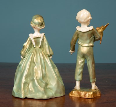 Lot 2 - A pair of Worcester figurines