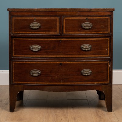 Lot 371 - A 19th century mahogany small sized bow fronted chest of drawers