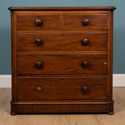 Lot 372 - A Victorian mahogany chest of drawers; together with a hardwood cabinet top