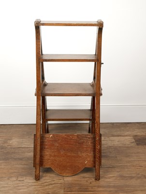 Lot 151 - Oak metamorphic chair/library steps Victorian,...