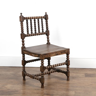 Lot 153 - Oak bobbin turned chair with turned back...