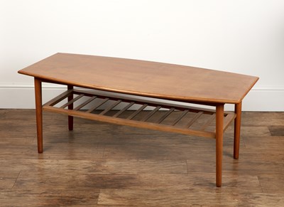 Lot 80 - Danish Surfboard style coffee table Teak, 20th...