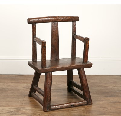 Lot 119 - Vernacular childs chair Oak, possibly Welsh,...