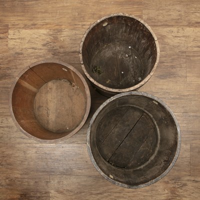 Lot 181 - Pair of oak coopered brass buckets 19th...