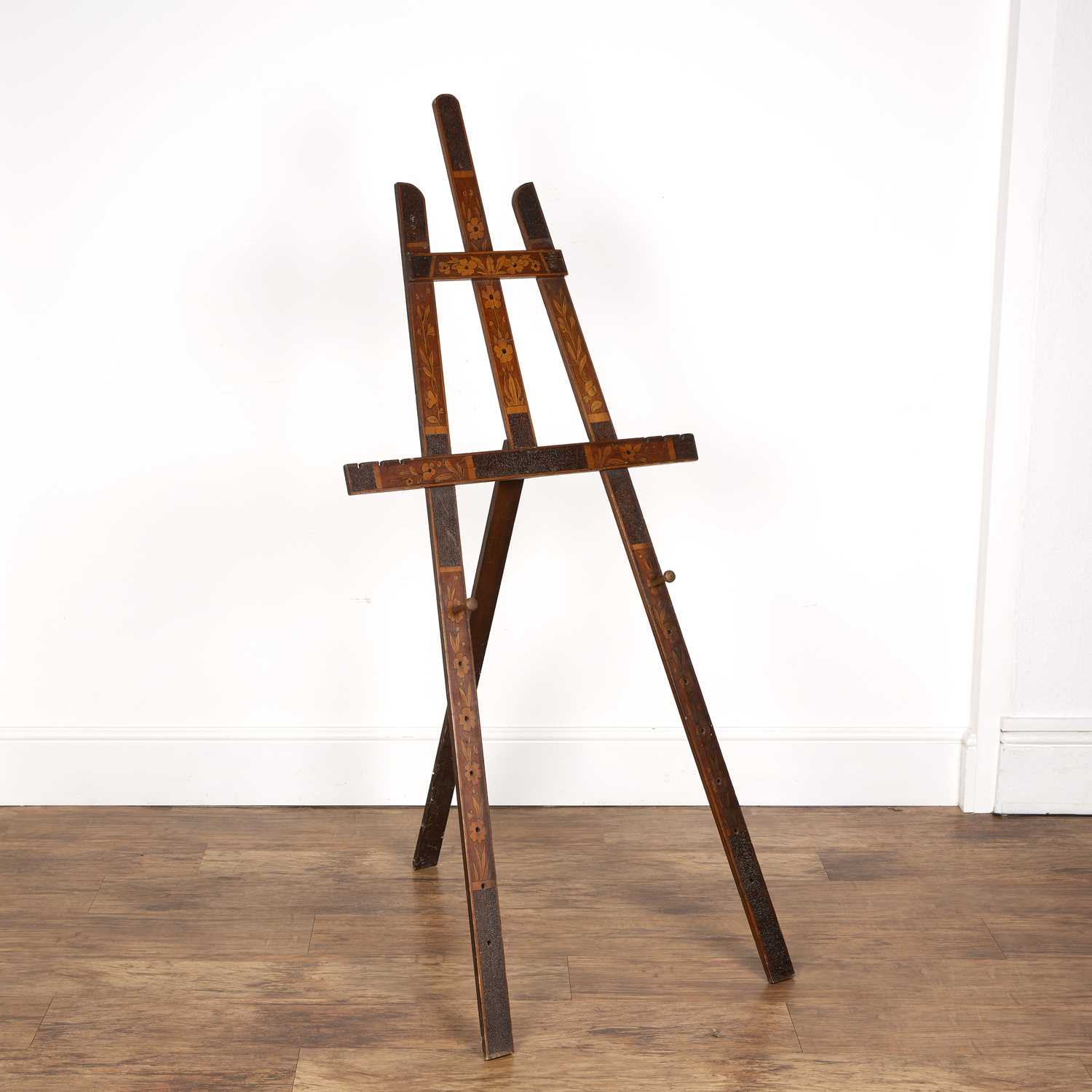 Lot 94 - Artist's easel 20th Century, with line painted...