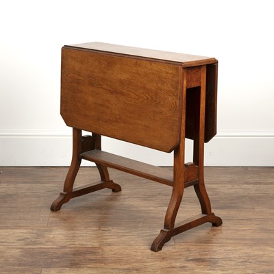 Lot 176 - Oak small Sutherland table the top with canted...