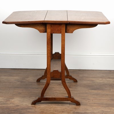 Lot 176 - Oak small Sutherland table the top with canted...