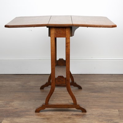 Lot 176 - Oak small Sutherland table the top with canted...