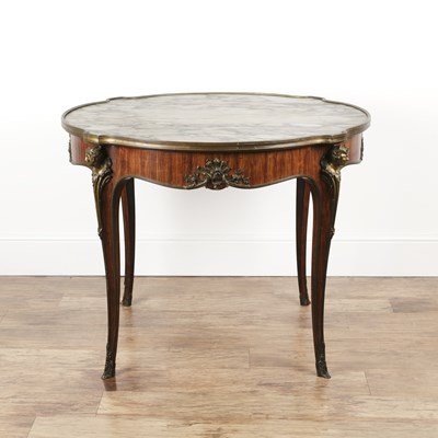 Lot 196 - French marble topped table 19th Century, with...