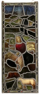 Lot 17 - Arts and Crafts Stained glass window panel,...