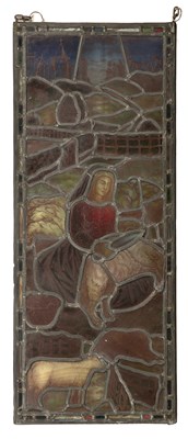Lot 17 - Arts and Crafts Stained glass window panel,...