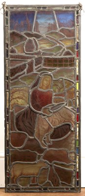 Lot 17 - Arts and Crafts Stained glass window panel,...