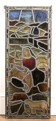 Lot 17 - Arts and Crafts Stained glass window panel,...