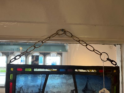 Lot 17 - Arts and Crafts Stained glass window panel,...