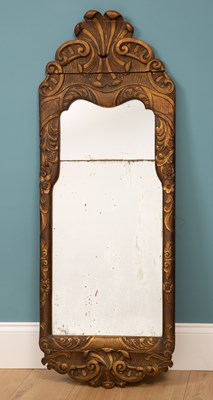 Lot 353 - An antique Swedish wall mirror or pier glass