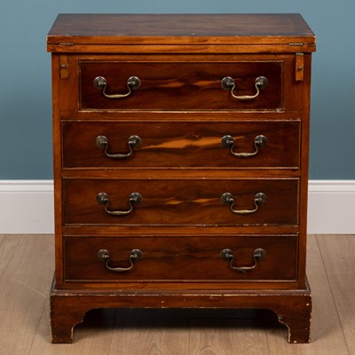 Lot 506 - A Georgian-style yew wood veneered bachelor's chest