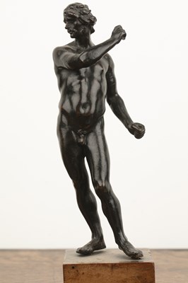Lot 4 - Bronzed model of a standing male figure early...
