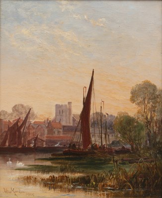 Lot 477 - Arthur Gordon (19th century) River landscape...