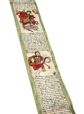 Lot 624 - An Armenian Phylactery Manuscript scroll...