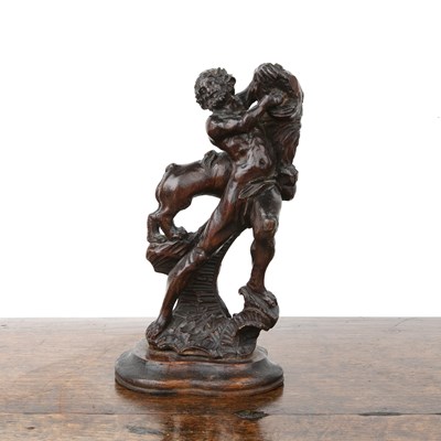 Lot 7 - Carved wood model of Hercules and the Nemean...
