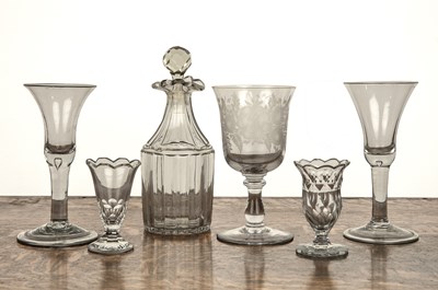 Lot 11 - Small group of glass to include two 18th...