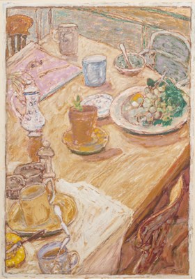 Lot 439A - Tom Fairs (British b.1925-d.2007), still life of items on a table