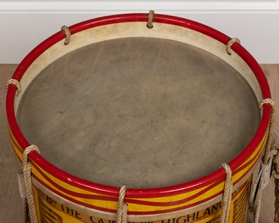 Lot 469 - A Gordon Highlanders regimental drum