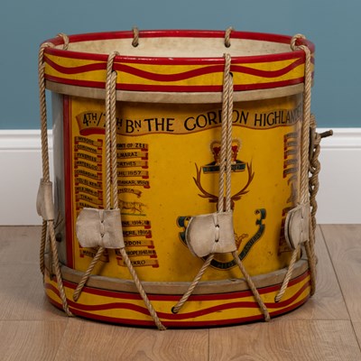 Lot 469 - A Gordon Highlanders regimental drum