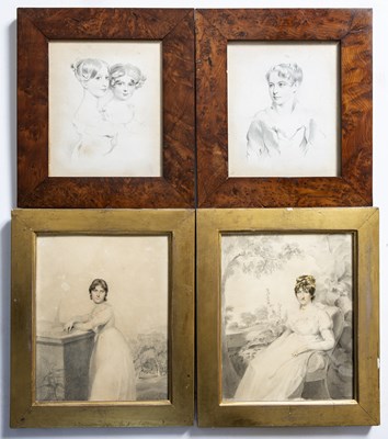 Lot 657 - A pair of Regency watercolour portraits of...