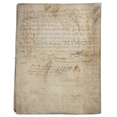 Lot 480 - An 18th century French eight page legal...