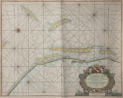 Lot 704 - A 17th century coloured chart of 'Yarmouth and...