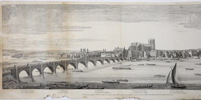 Lot 669 - A panoramic monochrome engraving of London and...