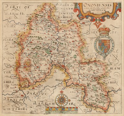 Lot 699 - A coloured map of Oxfordshire from Camdens...