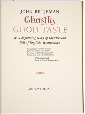 Lot 711 - Betjeman, John 'Ghastly Good Taste or a...