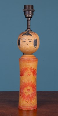 Lot 158 - An early 20th century Japanese Kokeshi doll table lamp; and a Val Saint Lambert table lamp