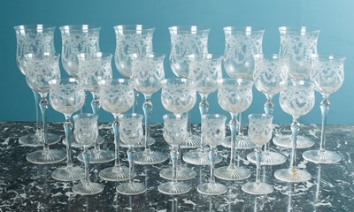 Lot 329 - A set of Edwardian wine glasses