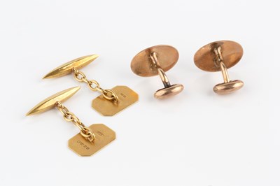 Lot 81 - A pair of 18ct gold cufflinks, with octagonal...