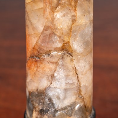 Lot 227 - An Ashford marble and Blue John candlestick